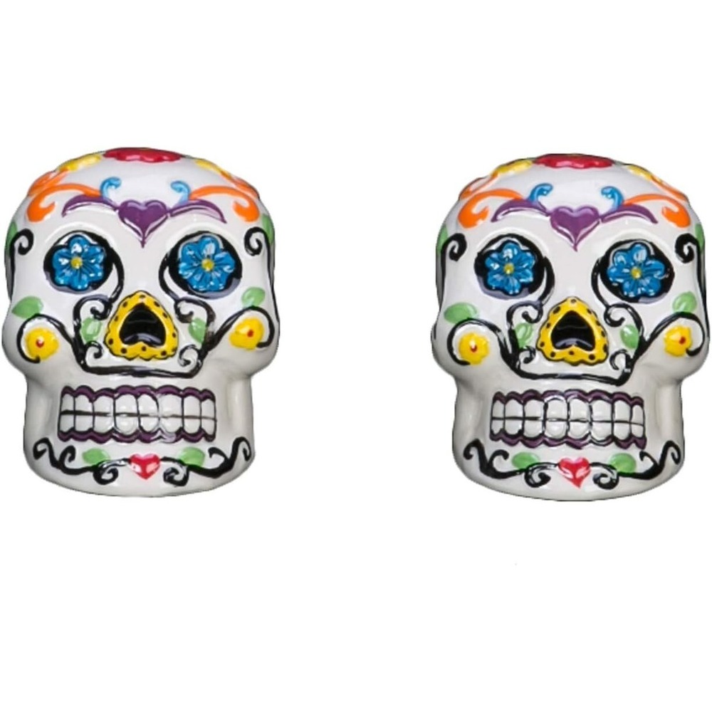 Day of the Dead Sugar Skull Salt and Pepper Shakers New with box